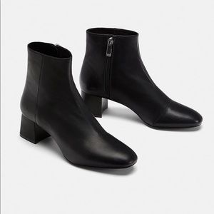 Zara genuine leather ankle boots